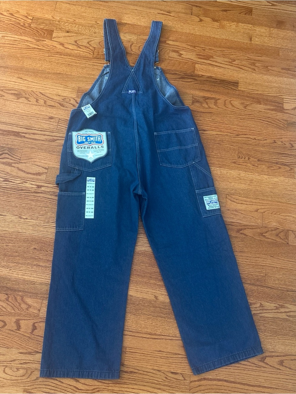 BIG SMITH Relaxed Fit Denim Overalls in Indigo Blue NEW w/Tags Sz 40x28